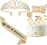 Hismart10th Birthday Decorations for Girl, It's My 10th Rose Gold Rhinestone Birthday Sash Crown Candles Cake Toppers Birthday Party Supplies for Daughter Teen Girl