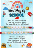 Btysun First Day of School Bracelet Back to School Gifts Matching Mother Daughter Son Bracelets Clay Bead Bracelet Birthday Christmas Jewelry