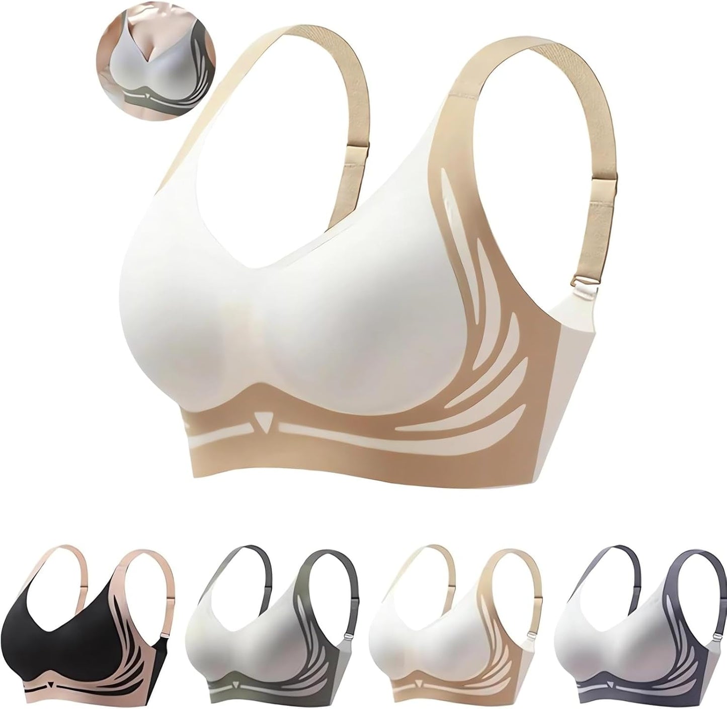 SMZ Seamless Bra Caralush Wmstylist Lushfitting Wireless Bra No Underwire Full Coverage Support Anti Sagging Bra