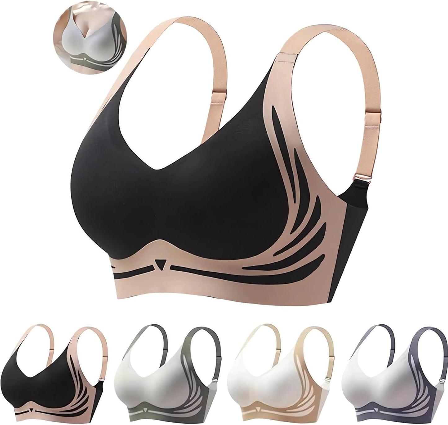 SMZ Seamless Bra Caralush Wmstylist Lushfitting Wireless Bra No Underwire Full Coverage Support Anti Sagging Bra