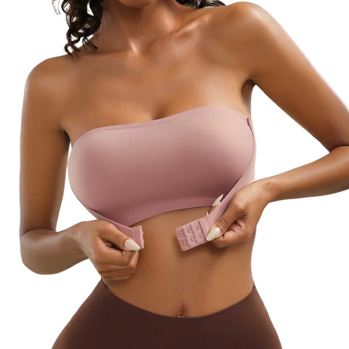 SMZ Strapless Button-down Bra Pulls Up And Wraps Up No Trace, No Wire Bra For Women