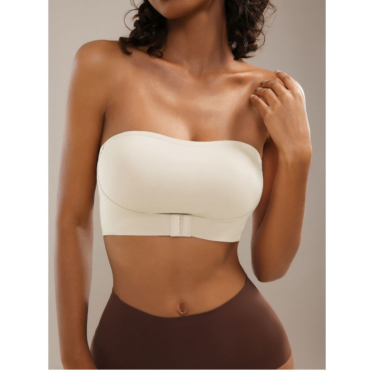 SMZ Strapless Button-down Bra Pulls Up And Wraps Up No Trace, No Wire Bra For Women