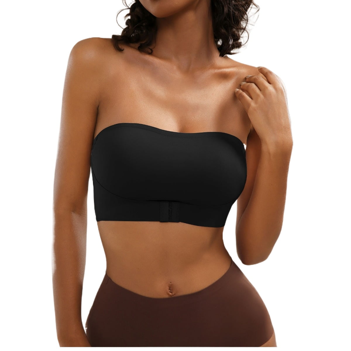 SMZ Strapless Button-down Bra Pulls Up And Wraps Up No Trace, No Wire Bra For Women