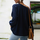 Women's Casual Sweater Pullovers Long Sleeve V Neck Sweater