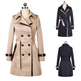 Turn down Collar  Slim Long Women's Trench Coats