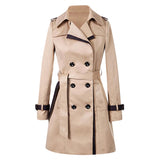 Turn down Collar  Slim Long Women's Trench Coats