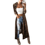 Open Front Long Sleeve Lapel Neck Women's Trench Coats