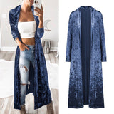 Open Front Long Sleeve Lapel Neck Women's Trench Coats