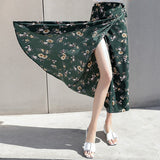 Women Flower Long  Floral Chiffon Tutu Skirt