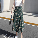 Women Flower Long  Floral Chiffon Tutu Skirt