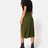 Open Cross Printed Half Length Skirt