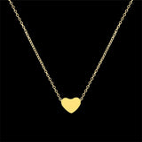Stainless Steel Rose Gold Color Dainty Heart Pendant Necklaces For Women