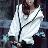 Women  Autumn Winter Warm Plush Hoodie Coat