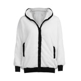 Women  Autumn Winter Warm Plush Hoodie Coat