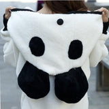 Women  Autumn Winter Warm Plush Hoodie Coat