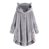 Women Fluffy Coat Loose Hoodie Sweatshirt