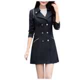 Slim Fit Lapel Women's Trench Coats