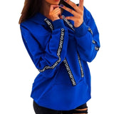 Women Long Sleeve Solid Hooded Pullover Tops