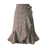 Women Ruffle Summer High Elastic Waist Skirts
