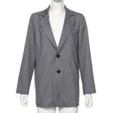 Vintage solid Pockets Women's Blazers