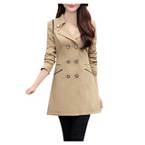 Slim Fit Lapel Women's Trench Coats