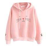 Women  Cute Cat Print Sweatshirt