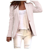 Solid One Button Coat Slim Office Women's Blazers