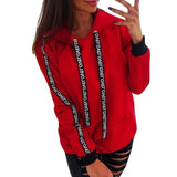 Women Long Sleeve Solid Hooded Pullover Tops