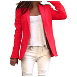 Solid One Button Coat Slim Office Women's Blazers