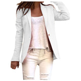 Solid One Button Coat Slim Office Women's Blazers