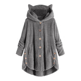 Women Fluffy Coat Loose Hoodie Sweatshirt