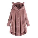 Women Fluffy Coat Loose Hoodie Sweatshirt