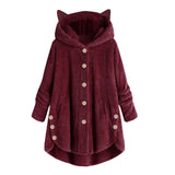 Women Fluffy Coat Loose Hoodie Sweatshirt